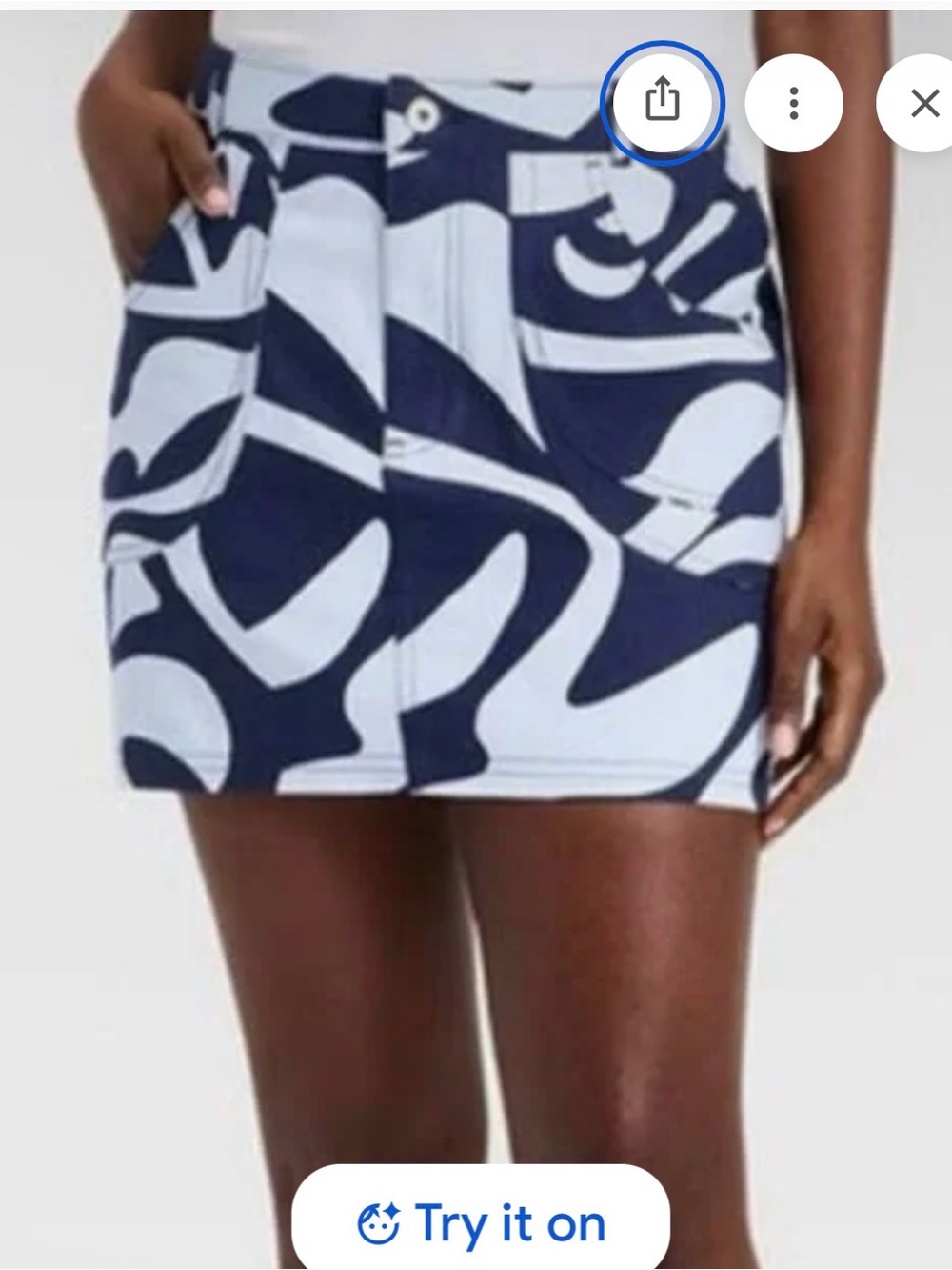 Women's XS Skirt Blue/Navy Geometric Pattern Limited Ed NWOT